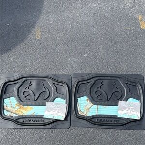 Realtree Black Floor Mats with Teal Camo Accents - Pair